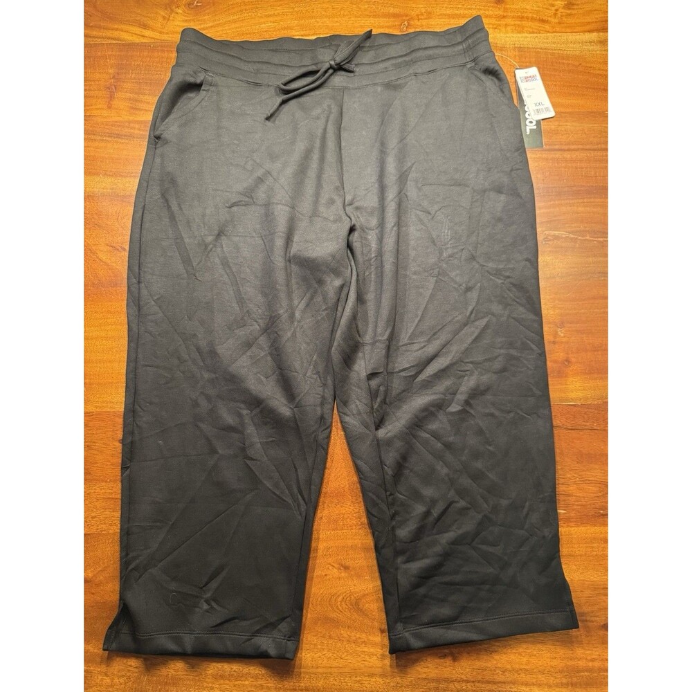 32 Degrees Womens Black Pull On Loungewear Casual Cropped Sweatpants XXL - NWT